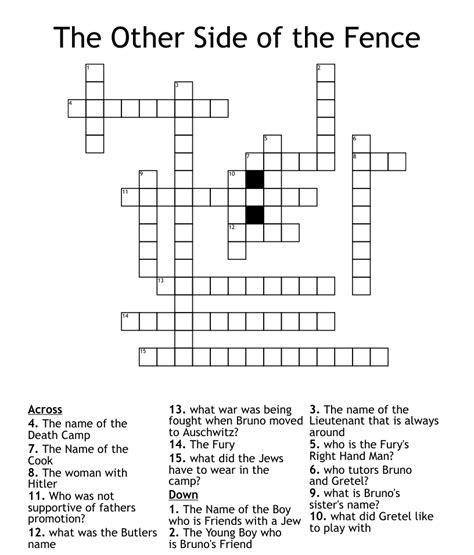 The Crossword Solver finds answers to classic crosswords and cryptic crossword puzzles. . Sharp part of a fence crossword clue